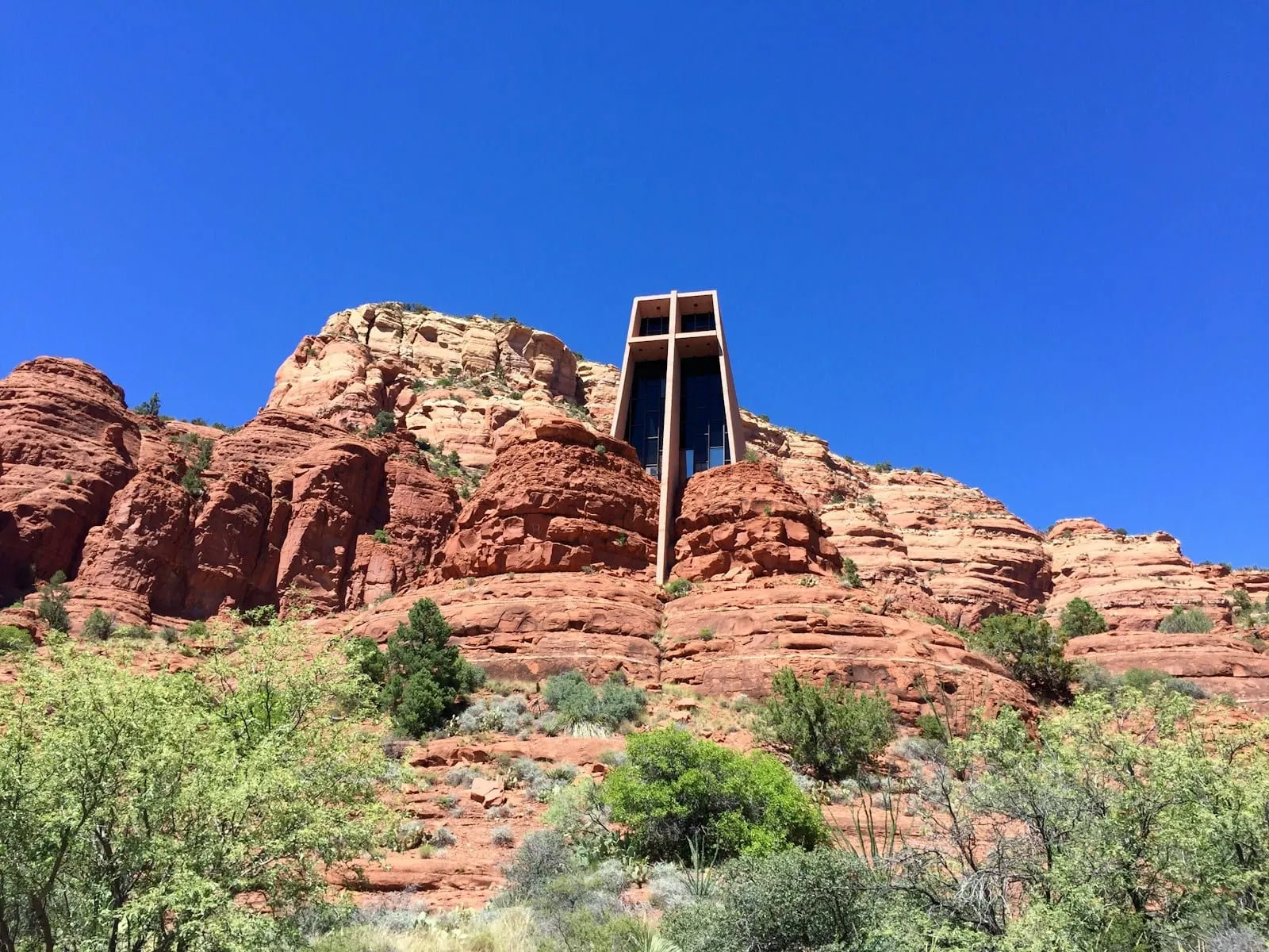 The Chapel of the Holy Cross in Sedona's red rocks, about 90 minutes from Prescott